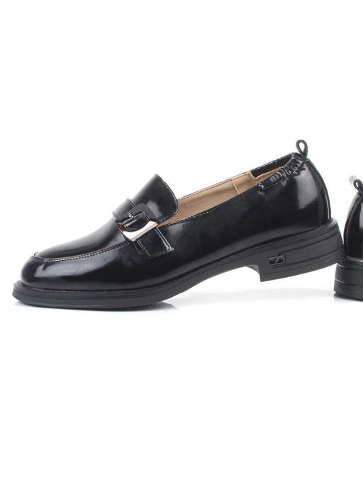 03-PDEB102-3 BLACK Лоферы женские (натуральная кожа)