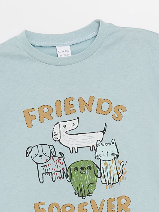 Bisiklet Yaka K?sa Kollu Bask?l? Erkek Bebek Ti??rt - Waikiki фото 2