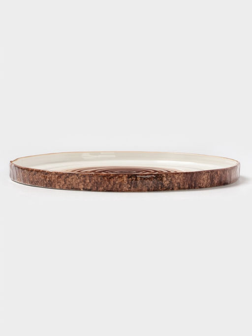 Тарелка Magistro Wood, d=25.3 см, фарфор, коричневая  фото 4