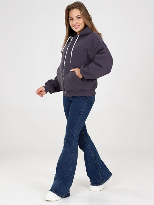 Толстовка Джерри  женская на молнии из футера с начесом Серая - Амавес-текстиль фото 15