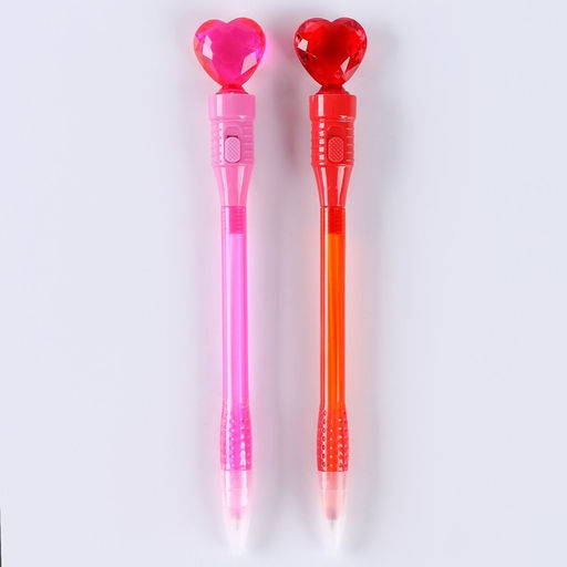 Цена за 36 шт. Ручка световая Сердце, синие чернила, МИКС - Simaland фото 5