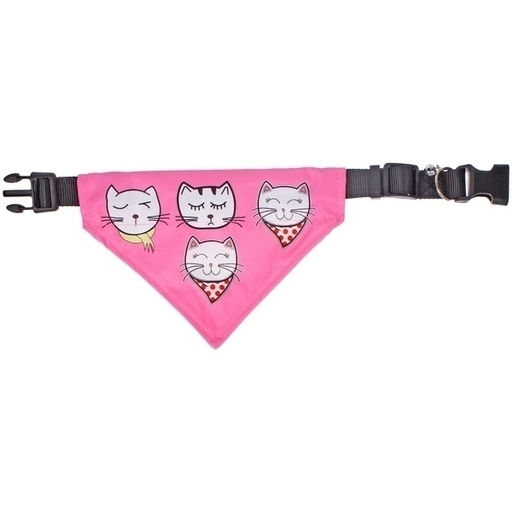 Цена за 2 шт. Ошейник с банданой и колокольчиком для кошек и собак мелких пород "Стильный БРО", цвет розовый, рL/23*15,5(лейбл)