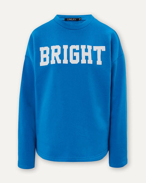 Голубая толстовка с текстовым принтом - Incity фото 3