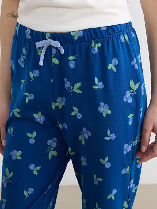 Kiraz Bask?l? Kad?n Jogger Pijama Alt?