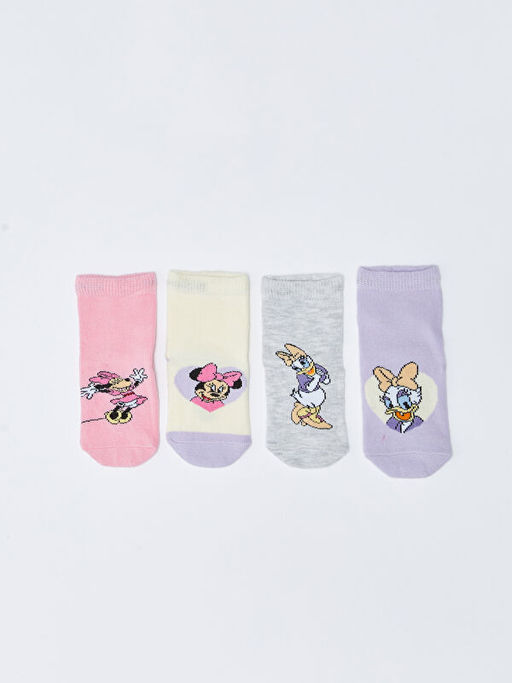 Minnie Mouse Bask?l? K?z Bebek Soket ?orap 4l?