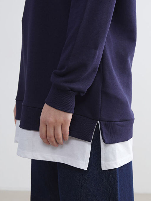 Bisiklet Yaka Kad?n Sweatshirt Tunik