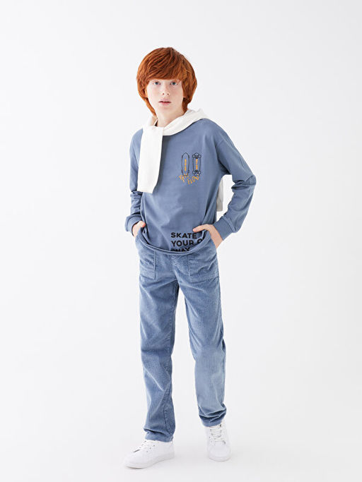 Beli Lastikli Basic Kadife Erkek ?ocuk Pantolon - Waikiki фото 2