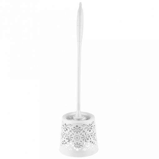 Ерш унитазный пластмассовый со съемной ручкой "Вензель" 48см, с подставкой д13,5см h12,2см, белый (Китай)