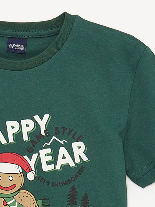 Bisiklet Yaka Y?lba?? Temal? K?sa Kollu Erkek ?ocuk Ti??rt - Waikiki фото 2