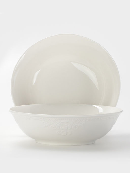 Тарелки глубокие WY Venecia, набор 2 шт., 580 мл, фарфор, белые