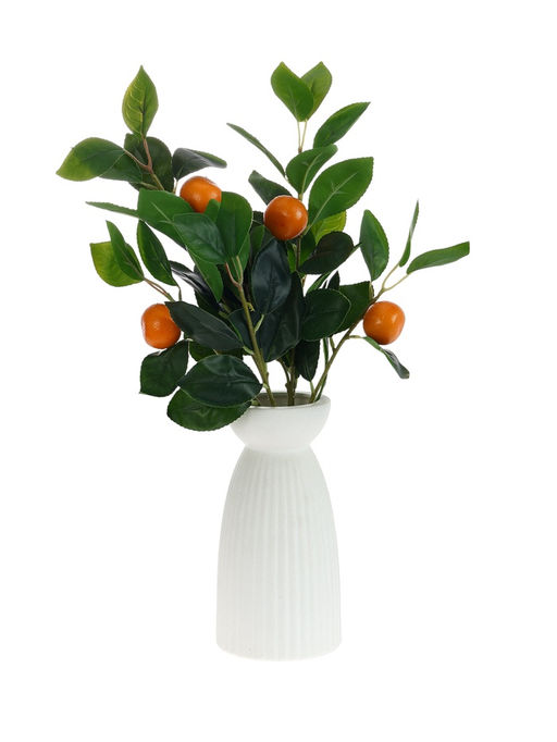 Цветы искусственные "Ветка мандарина" d-3,5 см 44 см, оранжевый