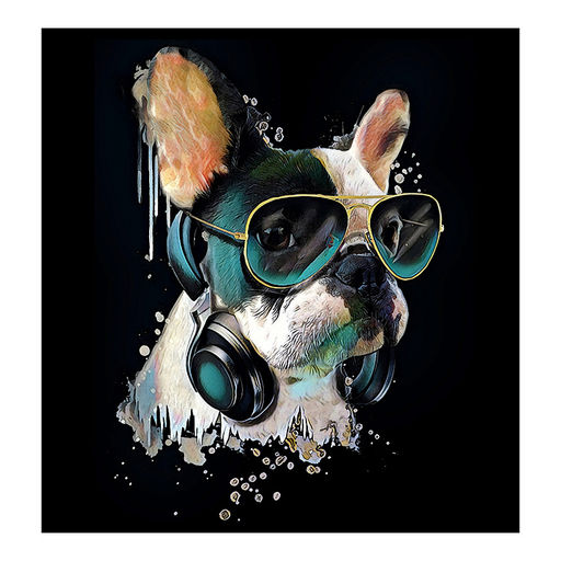 Холст с красками 40х50 см по номерам "Модный пёс" (30цв.)