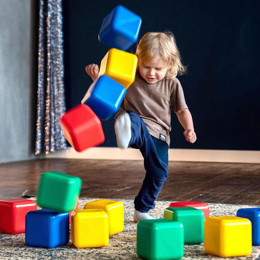 Кубики детские, пластиковые, цветные, 8 штук, 12×12 см