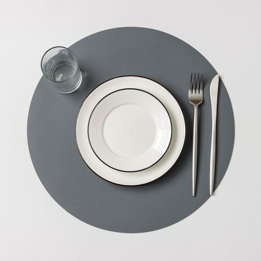 Цена за 12 шт. Салфетка сервировочная на стол Тэм, d=35 см, цвет тёмно-серый