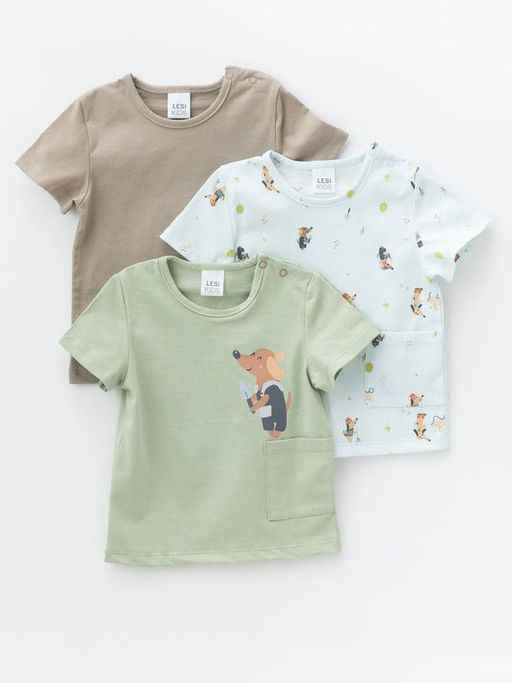 Футболка из тонкого хлопка, беж/синий - Lesi kids фото 29