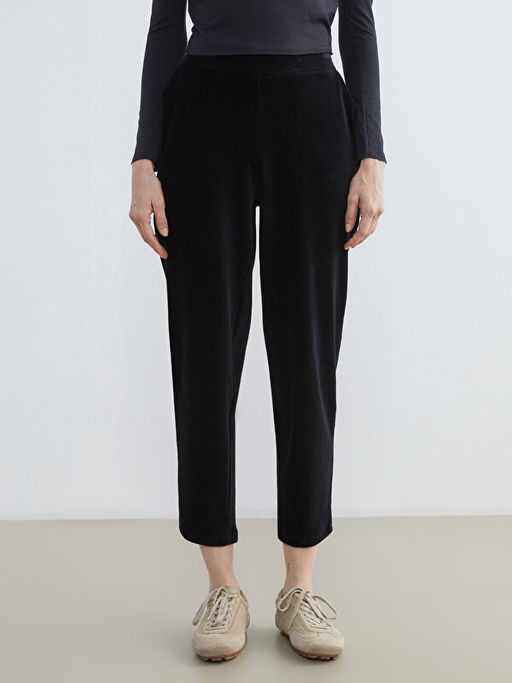 Beli Lastikli Kadife Kad?n Pantolon