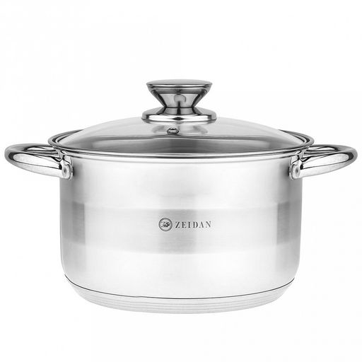 Zeidan Кастрюля из нержавеющей стали Vienna 5,1л, д22см, стеклянная крышка с декоративным кантом, ручки под золото, 5-ти степовое капсулированное индукционное дно, подарочная упаковка (Китай) Подходит для индукционных плит. - Домашняя мода фото 3