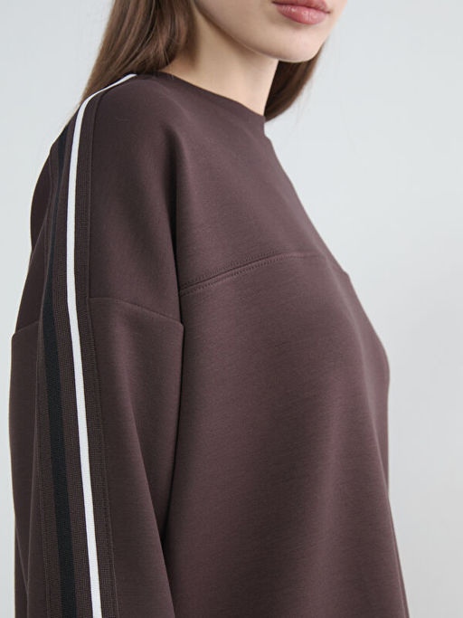 Bisiklet Yaka Oversize Kad?n Sweatshirt Tunik