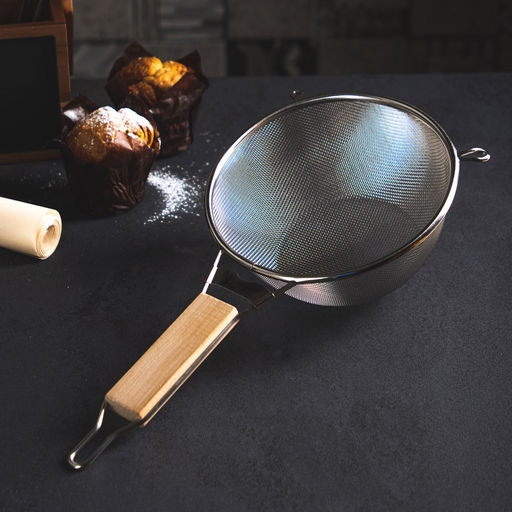 _Сито метал с ободом и ручкой 18,5см, двойная сеть, MLD-6-18.5 (886-050)*(886-043)