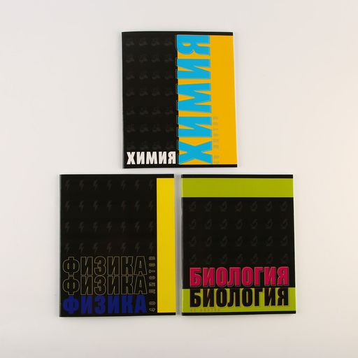 Тетради предметные, 48 л., А5, набор из 3 шт., «Шрифты»