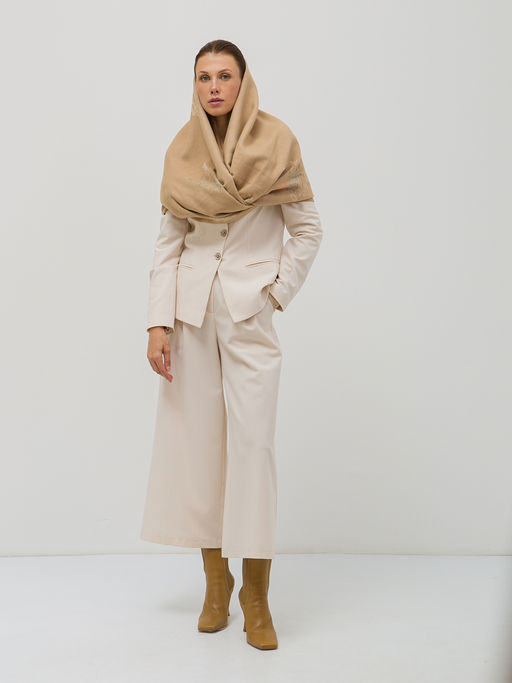 Большой теплый двусторонний палантин В СОСТАВЕ ШЕРСТЬ - Tantino фото 7