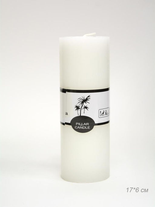 Свеча столбик белая 6х17 см / G354-8 /уп 24/
