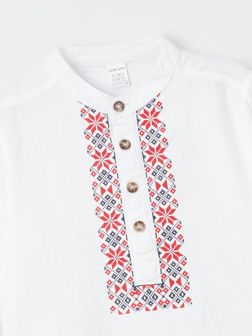 Bask?l? Uzun Kollu Erkek Bebek G?mlek - Waikiki фото 2