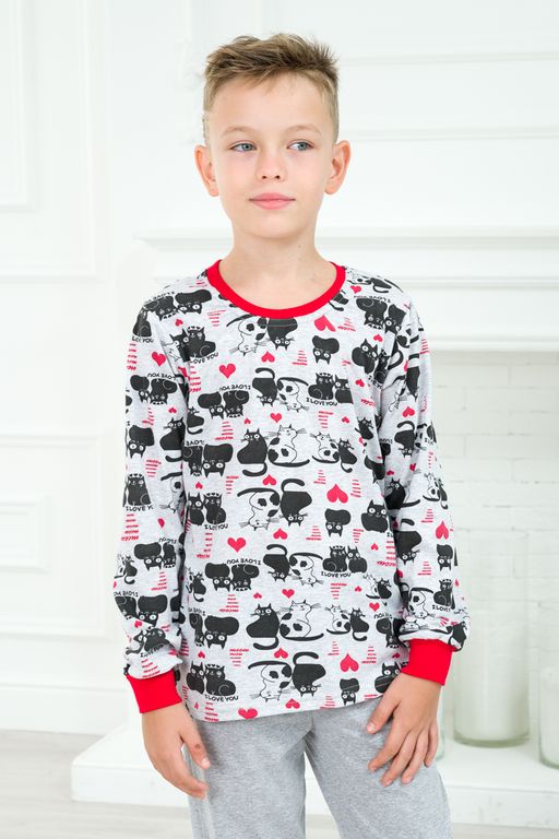 Пижама детская из джемпера и брюк из кулирки Олененок кошки - Амадэль фото 2