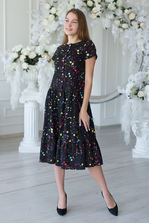 Платье женское из кулирки Кармелита акварель - Амадэль фото 3