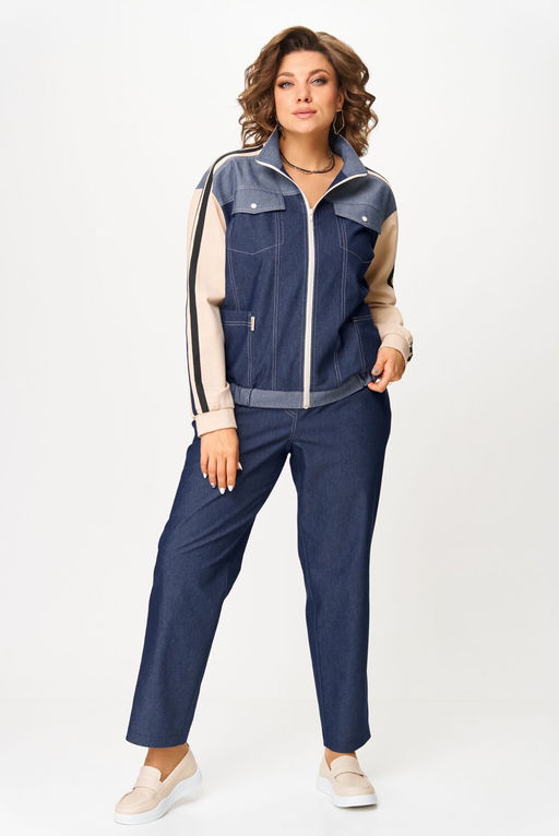 Костюм Aira Style 24236 сине-бежевый