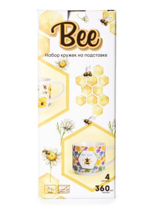 Набор кружек на подставке BEE 4шт 360мл - SIJ фото 4