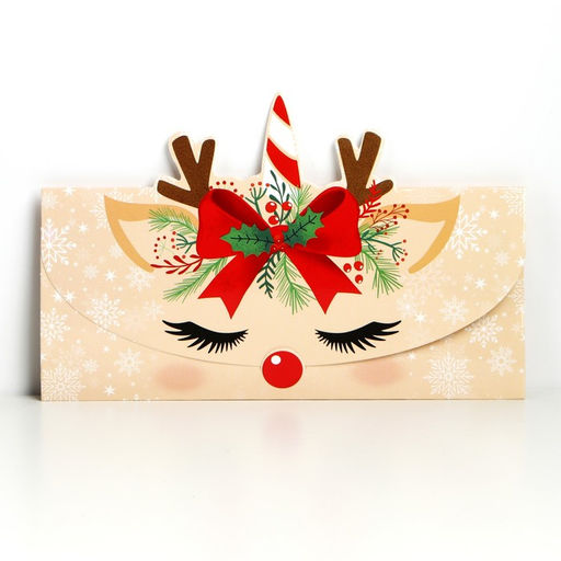 Конверт для денег фигурный «С Новым годом!», 8 шт., 17.5×8 см