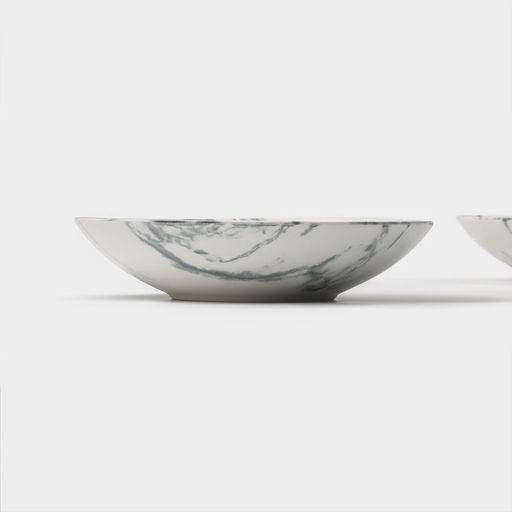 Тарелки глубокие Magistro Real Marble, 800 мл, 21×4.7 см, набор 2 шт., фарфор, белые