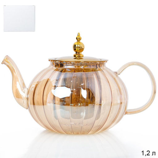 Чайник заварочный 1200 мл рифленый тонированный / LCTP5542 /уп 48/ - Галеонтрейд фото 2
