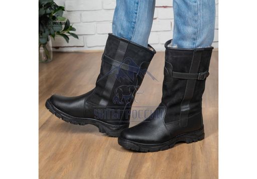 Монголки высокие черные, литая подошва