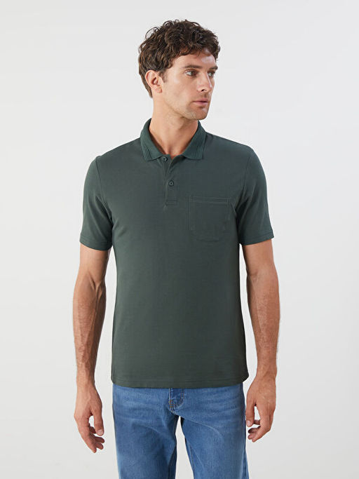 Polo Yaka K?sa Kollu Pike Erkek Ti??rt