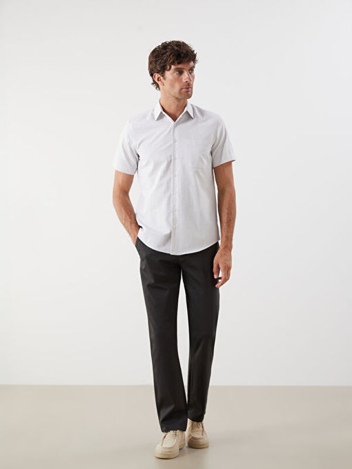 Regular Fit K?sa Kollu Ekose Arm?rl? Erkek G?mlek