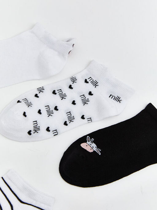 Desenli Kad?n Patik ?orap 5li