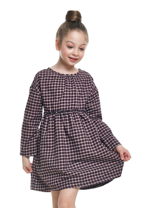 Платье для девочки нарядное детское праздничное в клетку UD 6820 син/крас клетка - Mini maxi фото 6