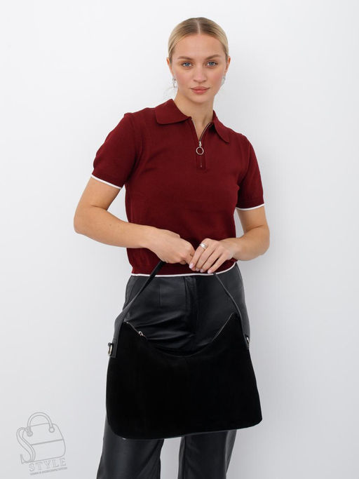 Сумка женская кожаная 1078M black Polina&Eiterou