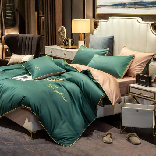 КПБ Mency однотонный с вышивкой MENO018 Евро