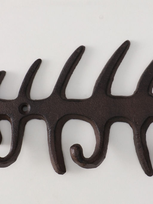 Настенные крючки декоративные «Рыбий скелет», чугун, 11×32.5×2.5 см