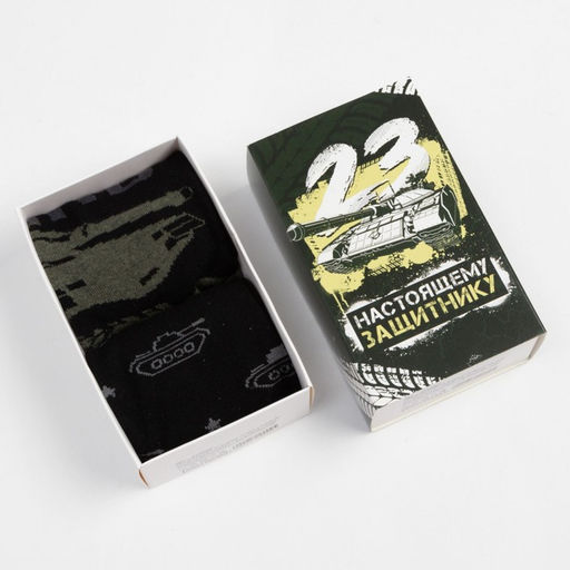 Носки мужские 23 февраля, набор 2 пары, размер 41-44 (27-29 см)