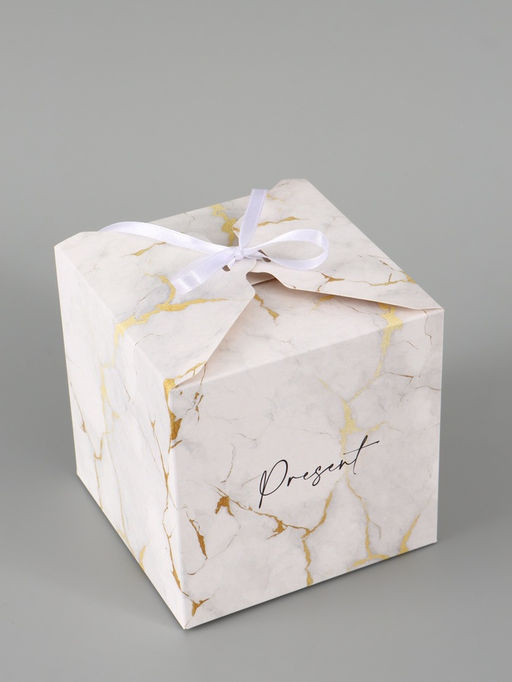 Цена за 10 шт. Коробка подарочная складная «Мрамор», 12×12×12 см