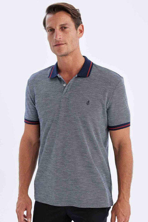 New Regular Fit K?sa Kollu Pike Polo Tisort - Defacto фото 5
