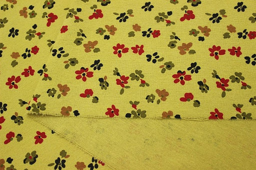 Теплый хлопок Цветочный каприз цв.св.золотисто-оливковый, ш.1.5м, хлопок-100%, 150гр/м.кв - Купава фото 6