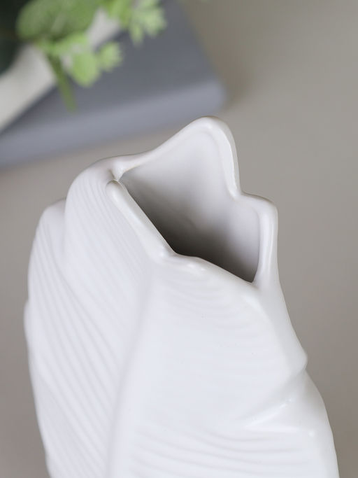 Ваза Листок 27,5 см / 58553-2W /уп 24/белая - Галеонтрейд фото 3