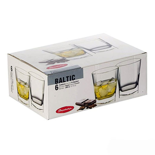 "Балтик (Baltic)" Стакан стеклянный 205мл, д7,3см, h8,5см, набор 6шт, цветная коробка, Pasabahce (Россия)