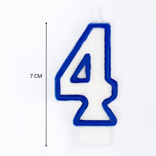 Цена за 12 шт. Свеча для торта цифра 4, ободок цветной, 7 см, МИКС - Страна карнавалия фото 5