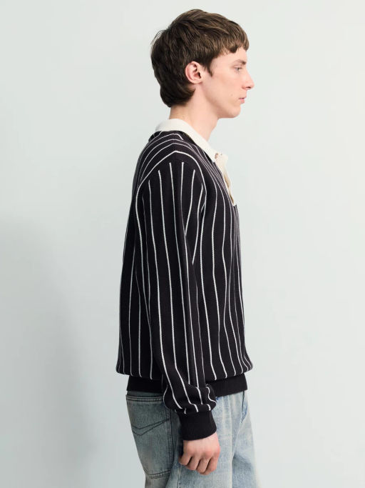 Джемпер с отложным воротником в полоску / Zarina  фото 4